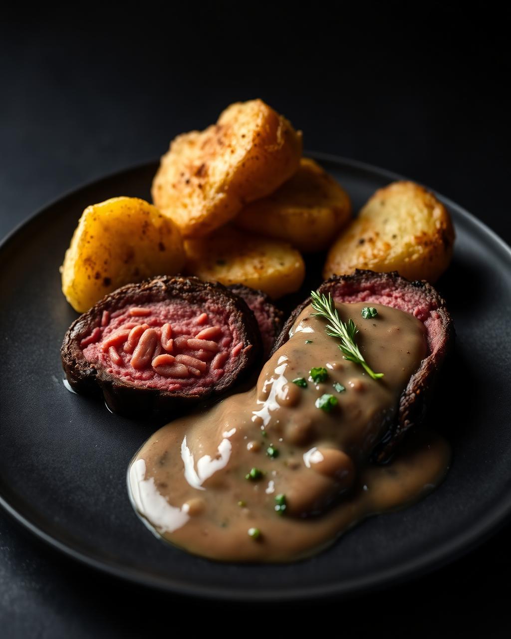 Solomillo de vaca con salsa de boletus